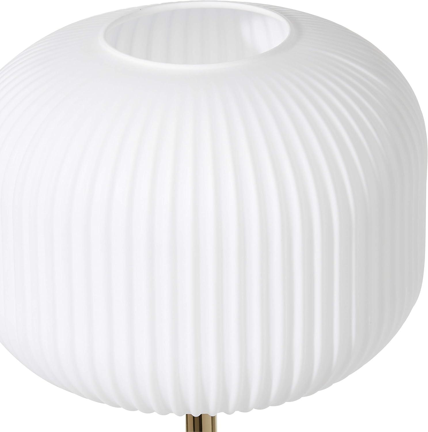 CosmoLiving by Cosmopolitan 64" White Floor Lamp with White Glass Shade