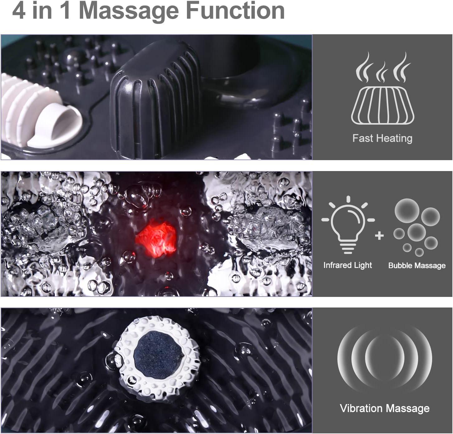 Foot Spa Bath Massager with Heat Bubbles and Vibration Massage and Jets, Pedicure Foot Spa Tub of 16 OZ Lavender Epsom Salt, Foot Soaker with Infrared Relieve Stress,Temperature Control