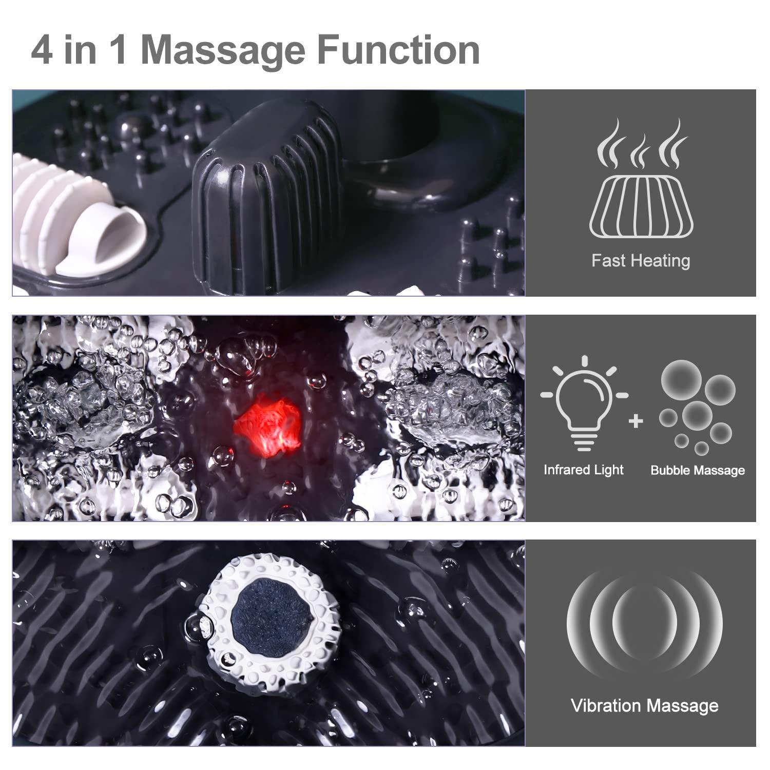 Foot Spa Bath Massager with Heat Bubbles and Vibration Massage and Jets, Pedicure Foot Spa Tub of 16 OZ Lavender Epsom Salt, Foot Soaker with Infrared Relieve Stress,Temperature Control