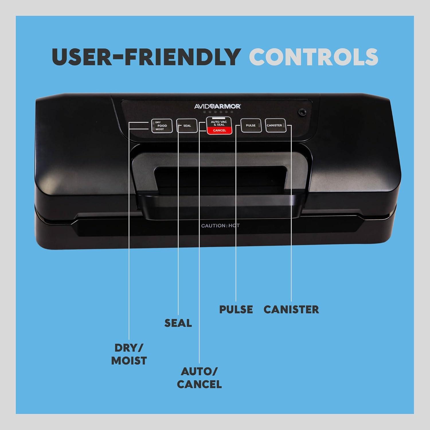 Avid Armor Vacuum Sealer AVS7900, Food Saver Vacuum Machine with Bult-in Cutter, Dry & Moist Food Sealer Modes