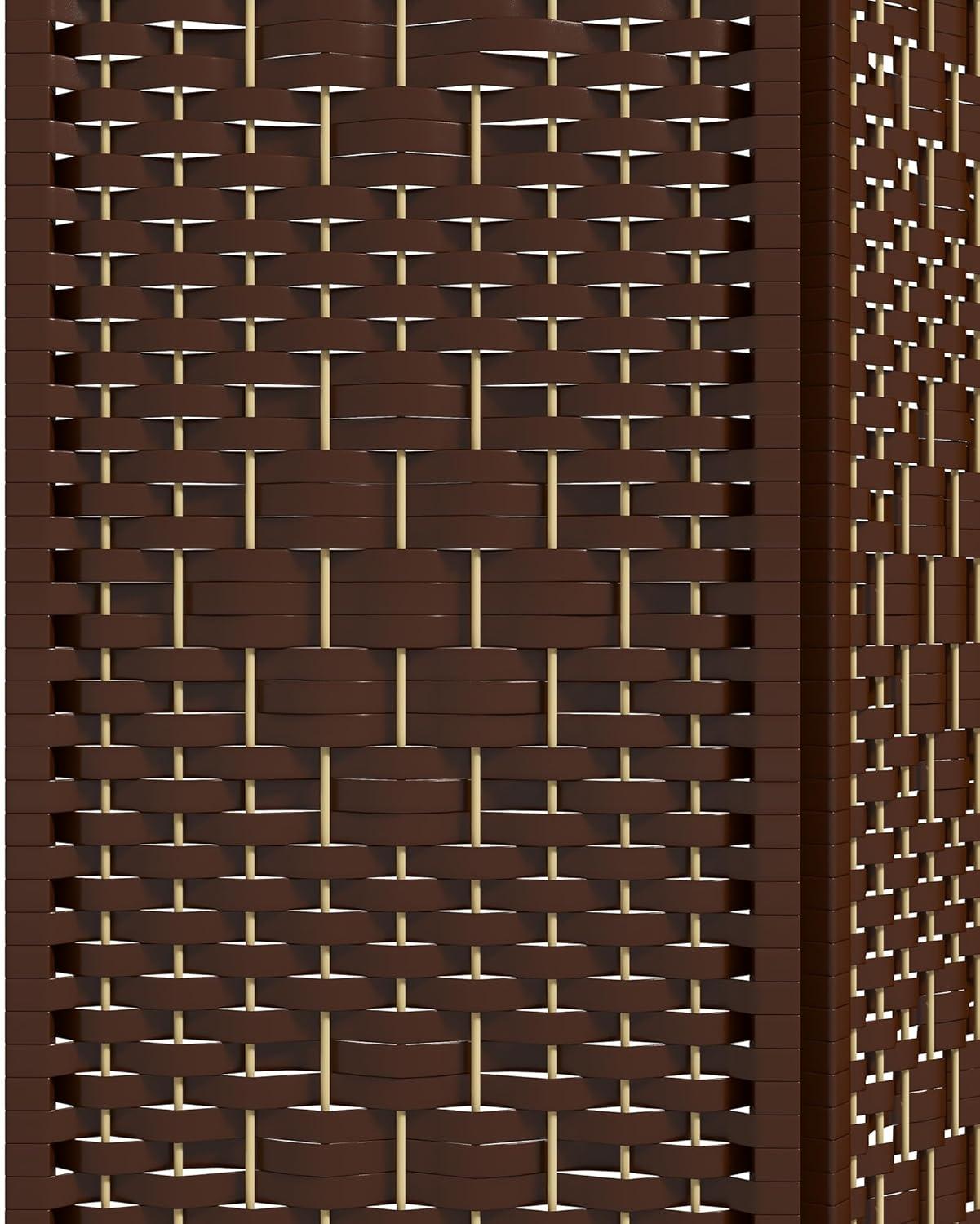 HOMCOM 3 Panel Room Divider, Folding Privacy Screen, 5.6' Room Separator, Wave Fiber Freestanding Partition Wall Divider, Brown