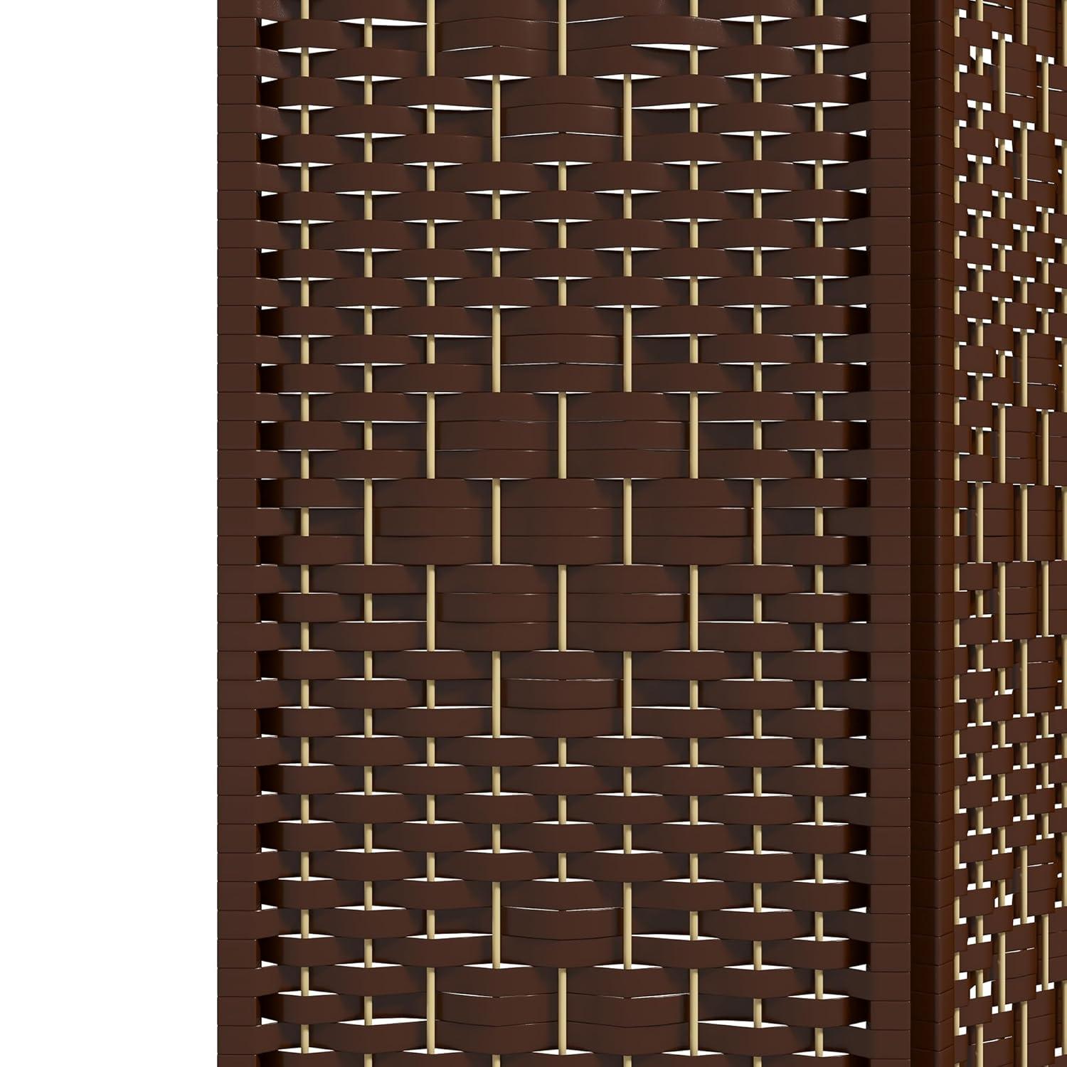 HOMCOM 3 Panel Room Divider, Folding Privacy Screen, 5.6' Room Separator, Wave Fiber Freestanding Partition Wall Divider, Brown