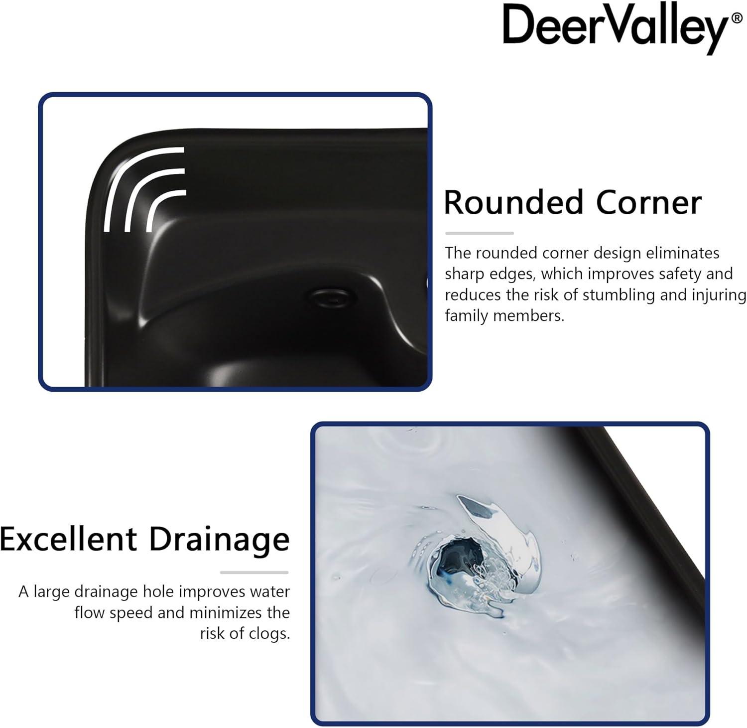 Deervalley Small Pedestal Bathroom Sink 11"L X 13"W X 35"H Ceramic One Piece Bath Sink With Overflow