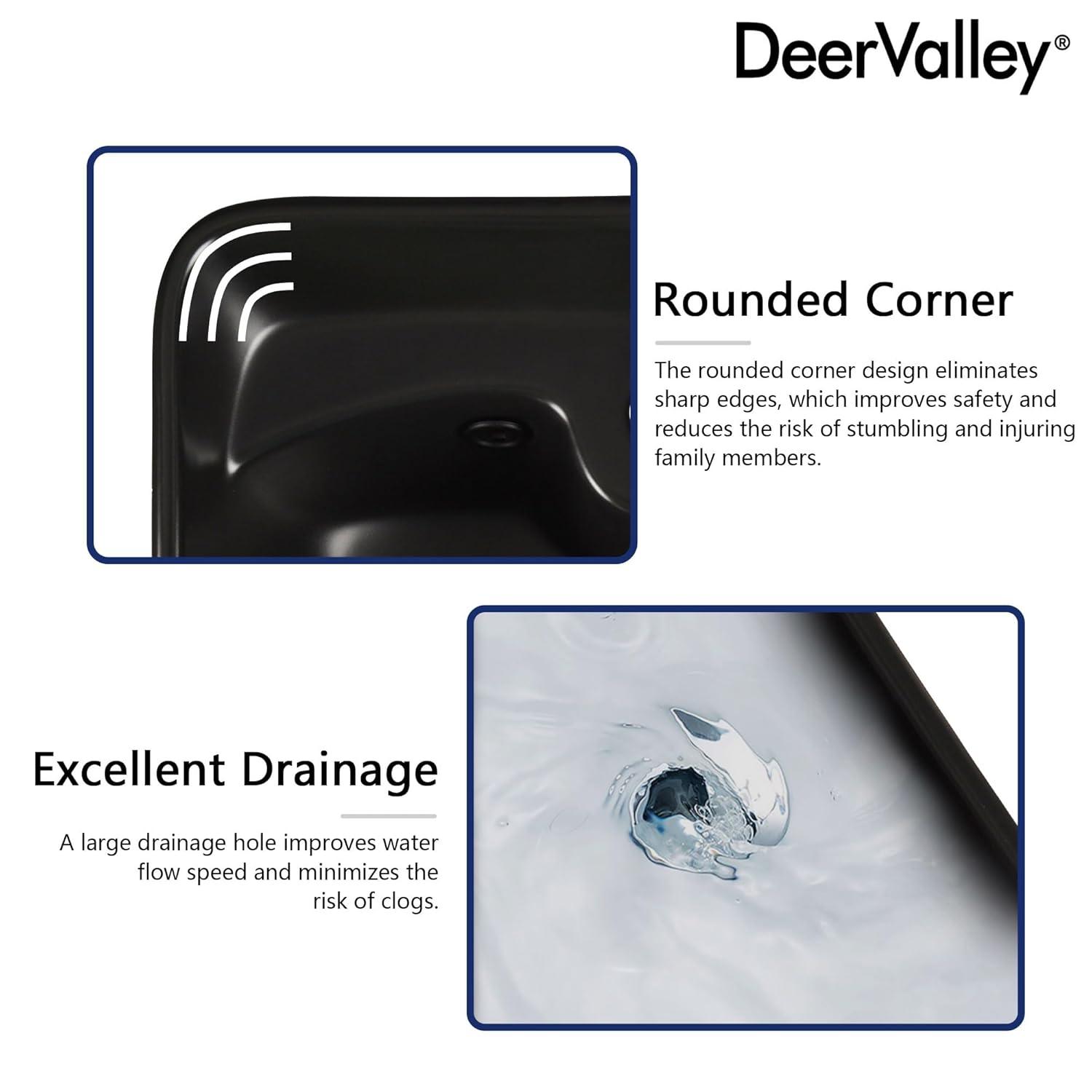 Deervalley Small Pedestal Bathroom Sink 11"L X 13"W X 35"H Ceramic One Piece Bath Sink With Overflow