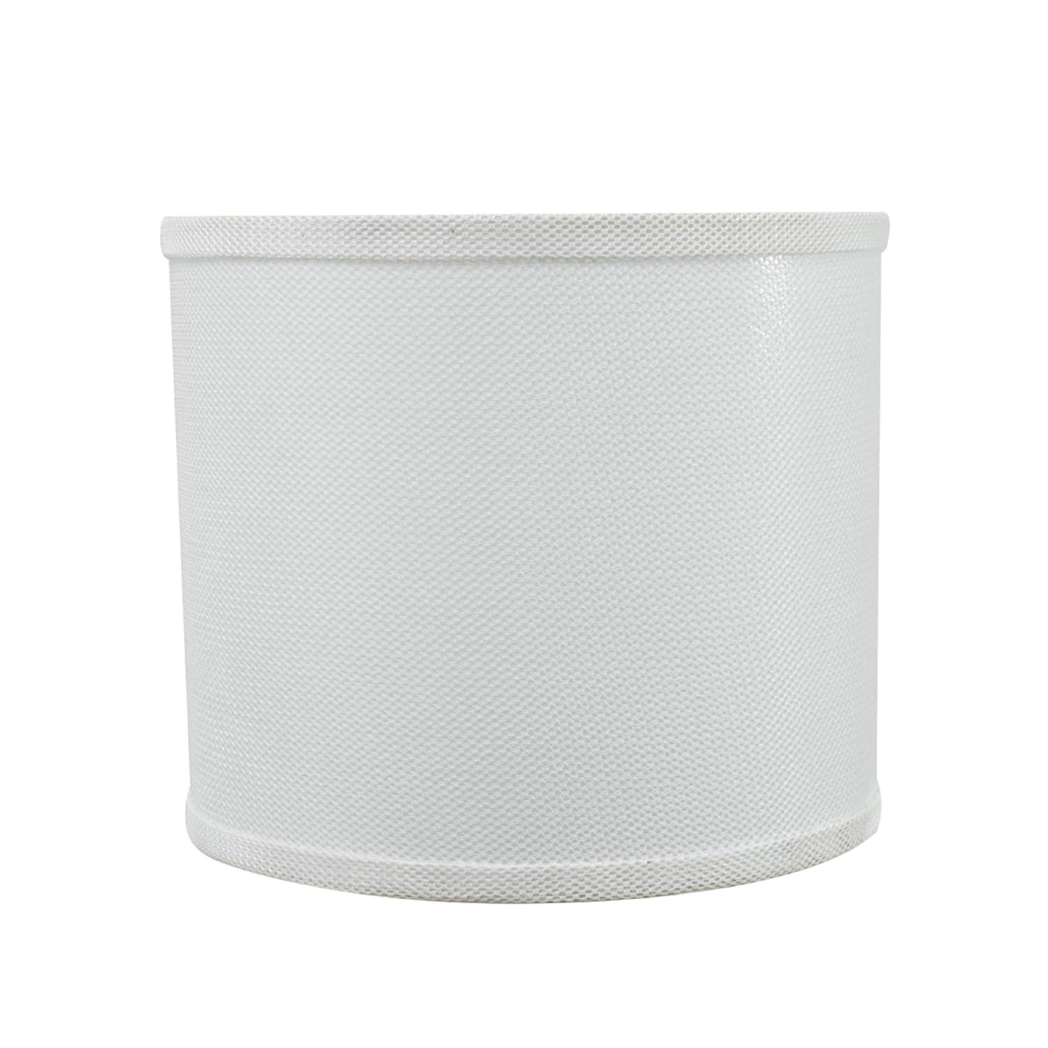 Aspen Creative 31101 Transitional Drum (Cylinder) Shaped Spider Construction Lamp Shade in White, 12" wide (12" x 12" x 10")