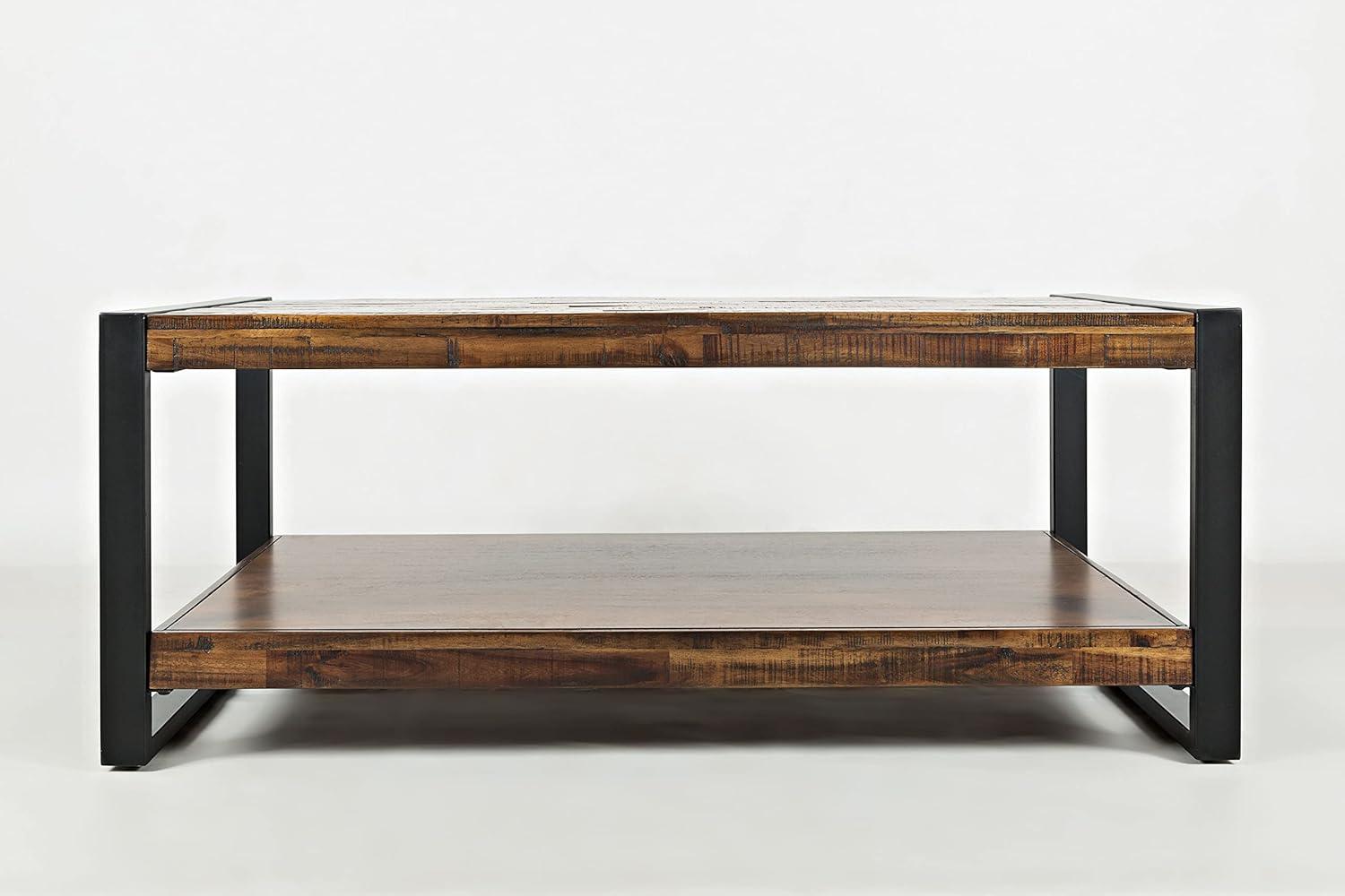 Loftworks 48" Industrial Brown Wood & Metal Coffee Table