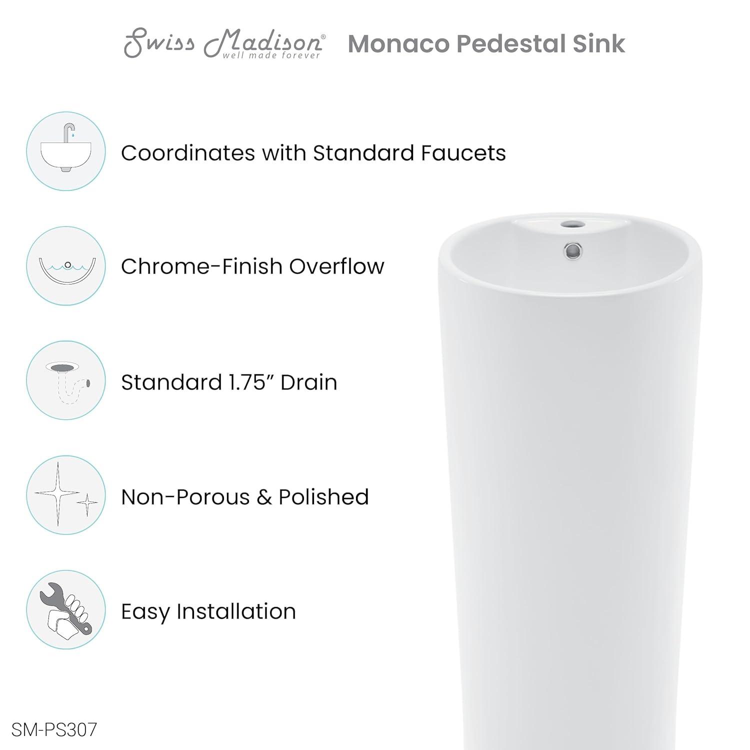 Monaco Circular Basin Pedestal Sink