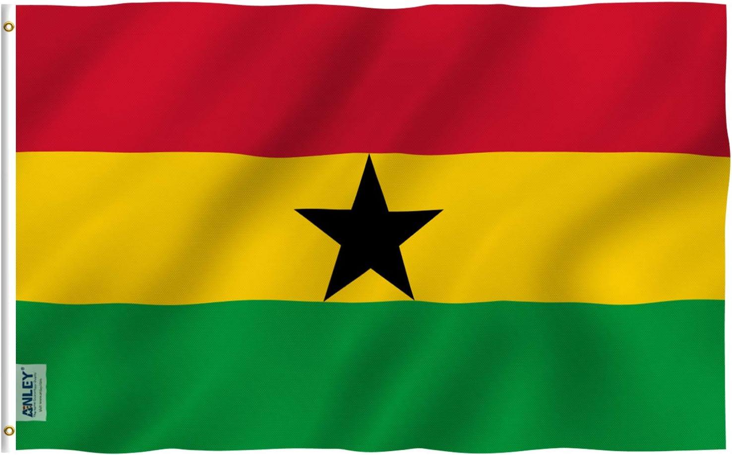 ANLEY Fly Breeze 3x5 Foot Ghana Flag - Ghanaian National Flags Polyester