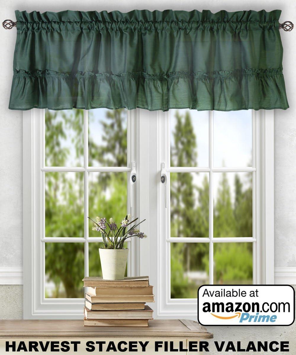Ellis Stacey 1.5" Rod Pocket High Quality Fabric Solid Color Window Ruffled Swag 60"x38" Sage