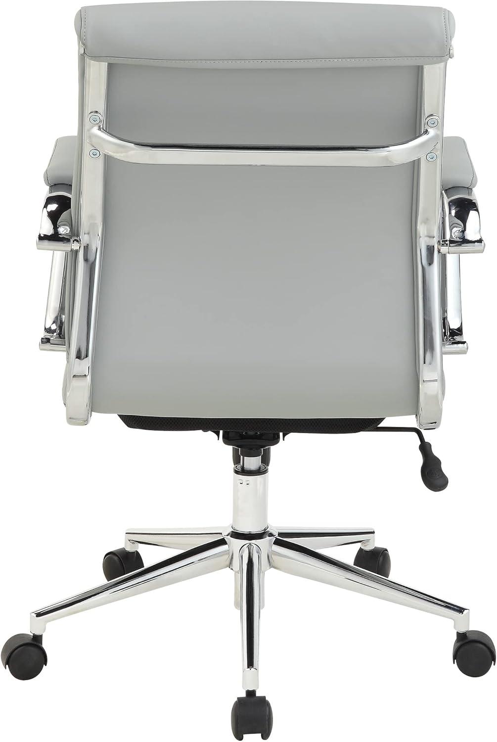 Mid Back Manager's Chair with Dillon Steel Gray Fabric and Chrome Base