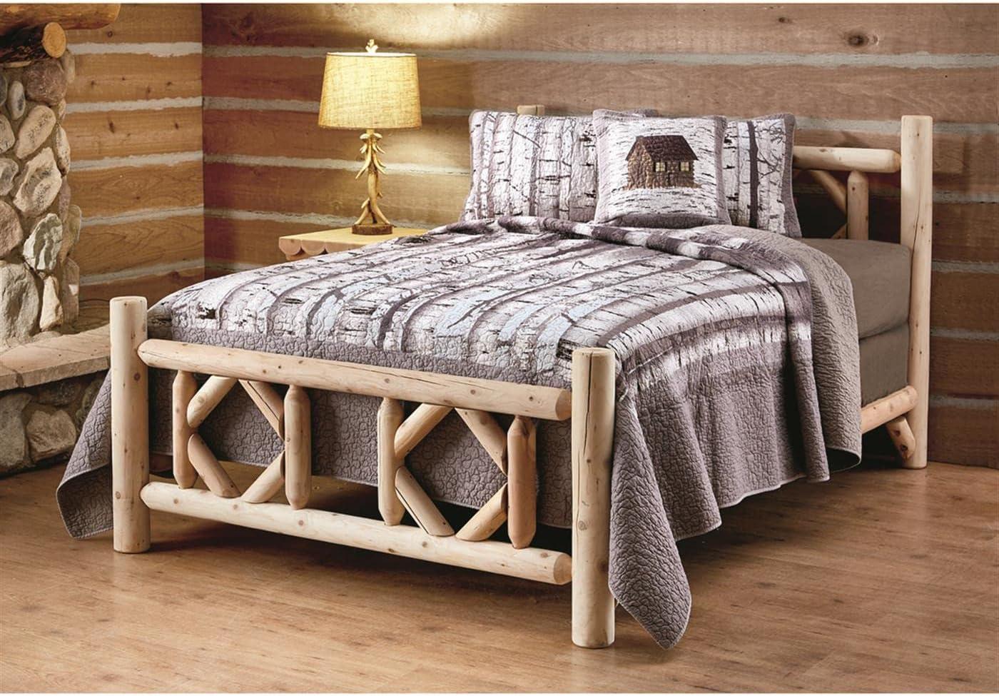 CASTLECREEK Diamond North American Cedar Log Bed, King