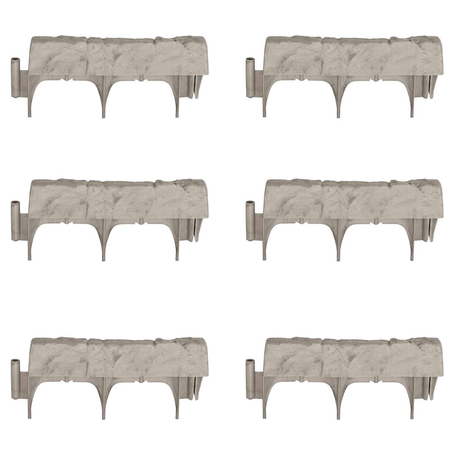 1.75'' H x 5.75'' W Gray Resin Lawn Edging (Set of 40)