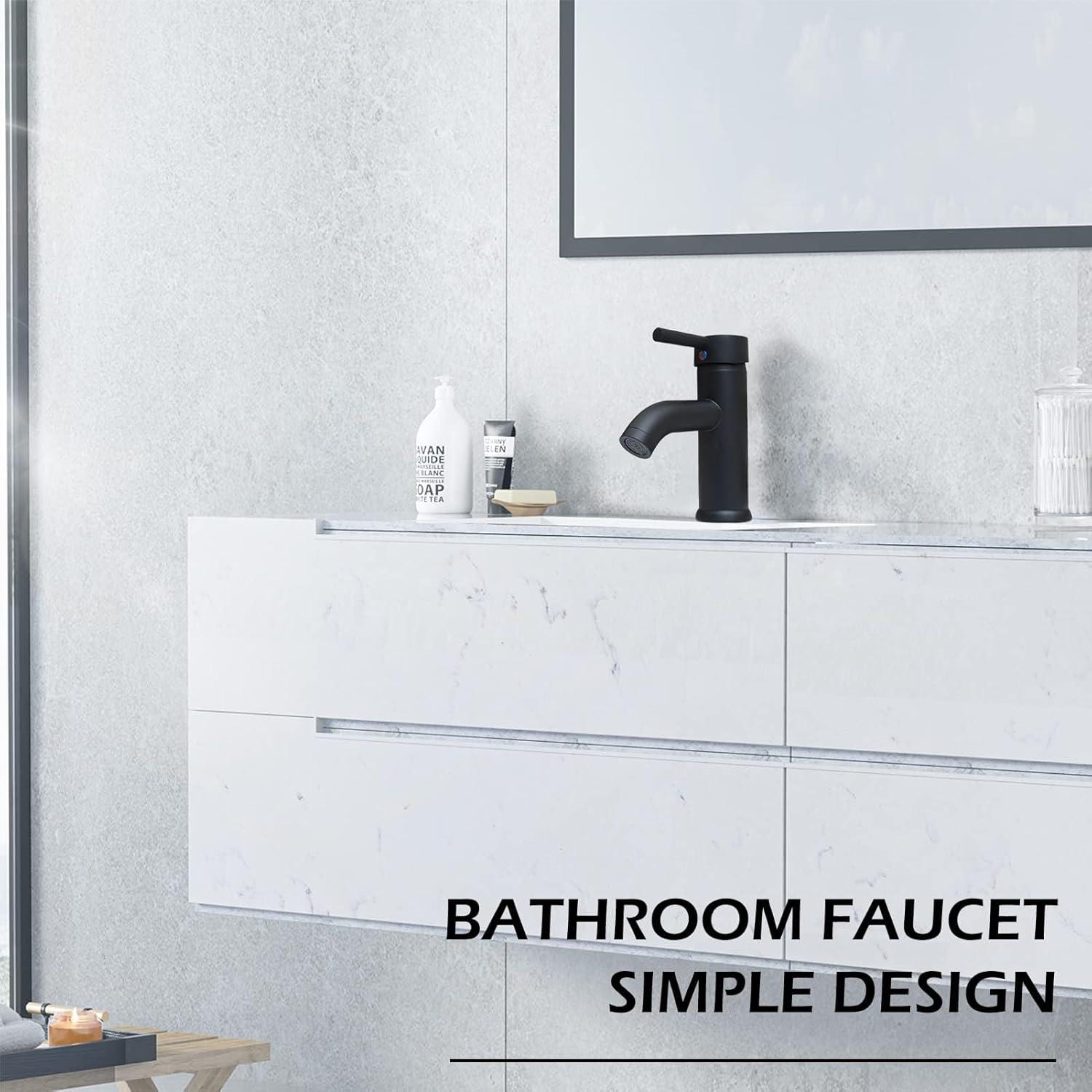 Single Hole Faucet Single-handle Bathroom Faucet with Drain Assembly