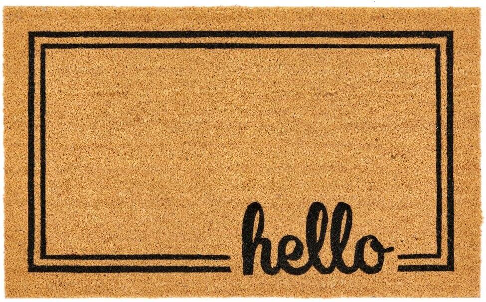 mDesign Welcome Entryway Doormat with Natural Fibers