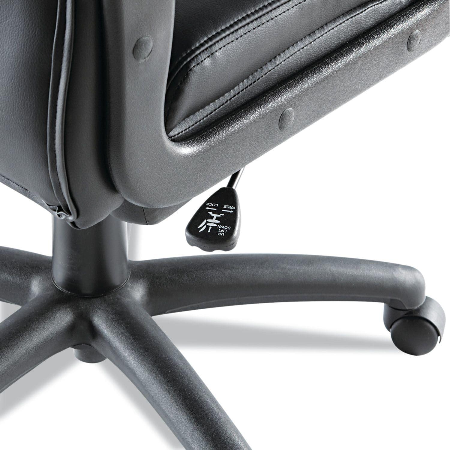 Black Leather High-Back Swivel Executive Office Chair