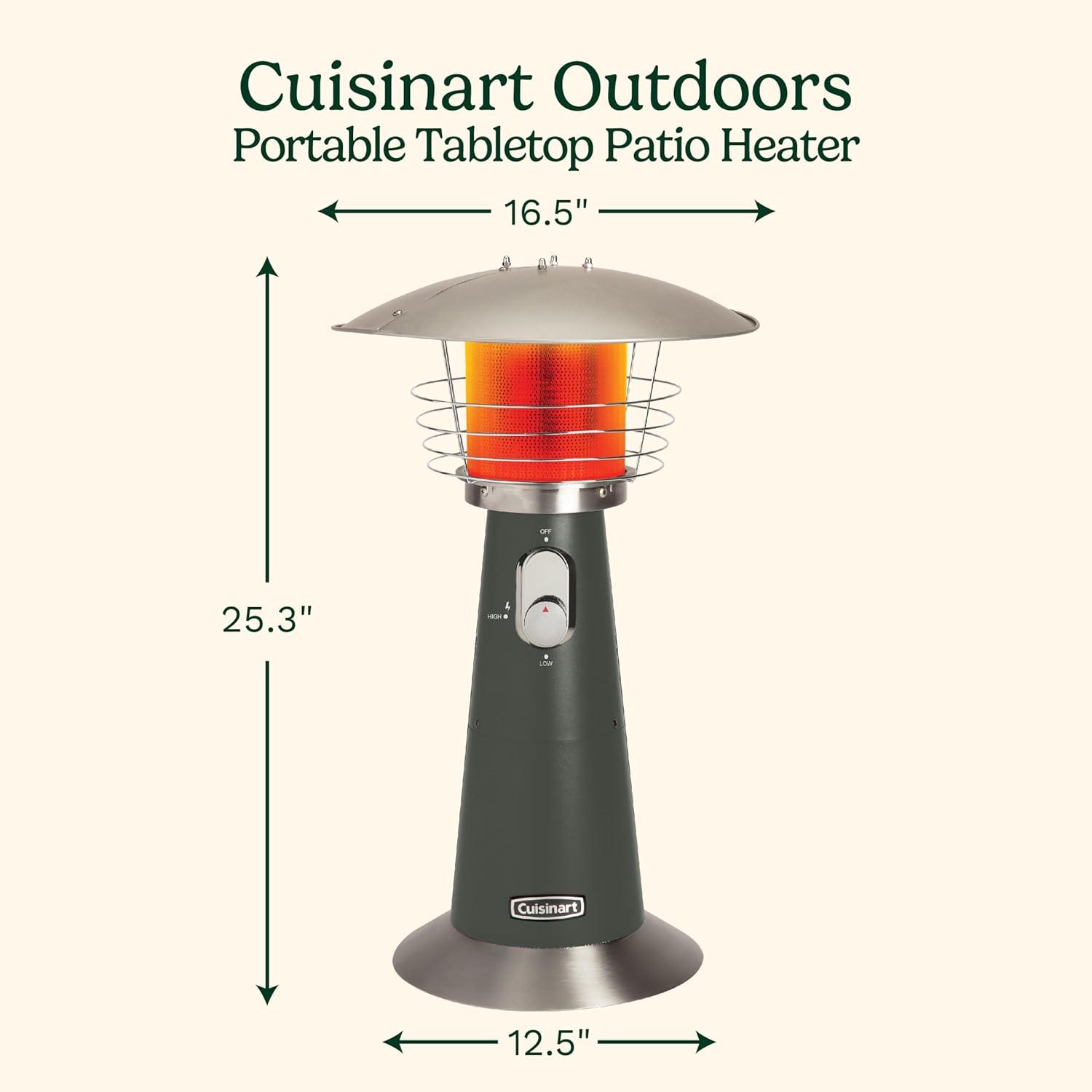 Dark Gray Portable Tabletop Propane Patio Heater