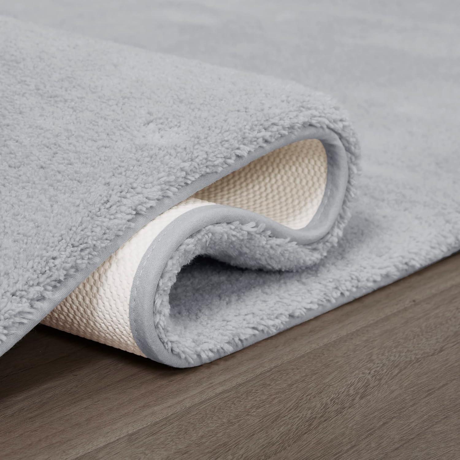 Madison Park Signature Marshmallow Quick Dry Bath Rug with Non-Slip Backing
