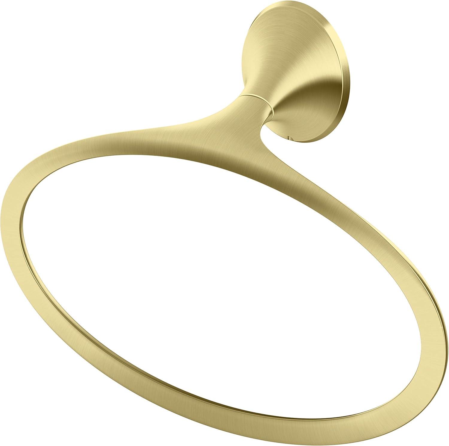 Rhen Brushed Gold Wall Mounted Towel Ring