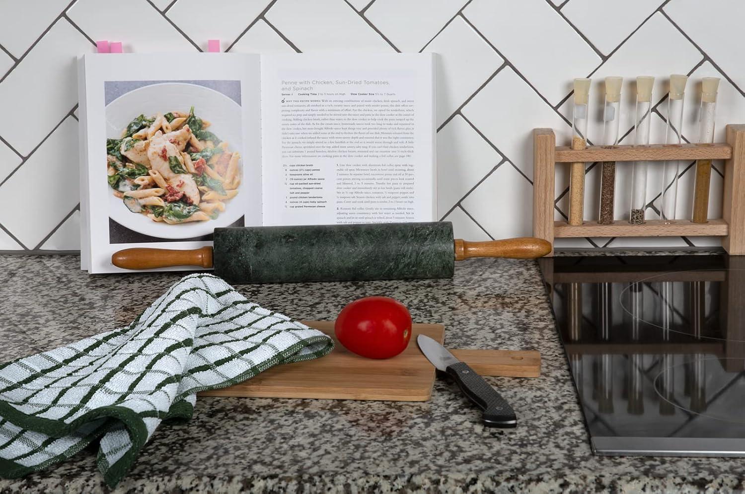 White Classic 100% Cotton Checkered Design Kitchen Towel Set of 8 - 16x26" Black