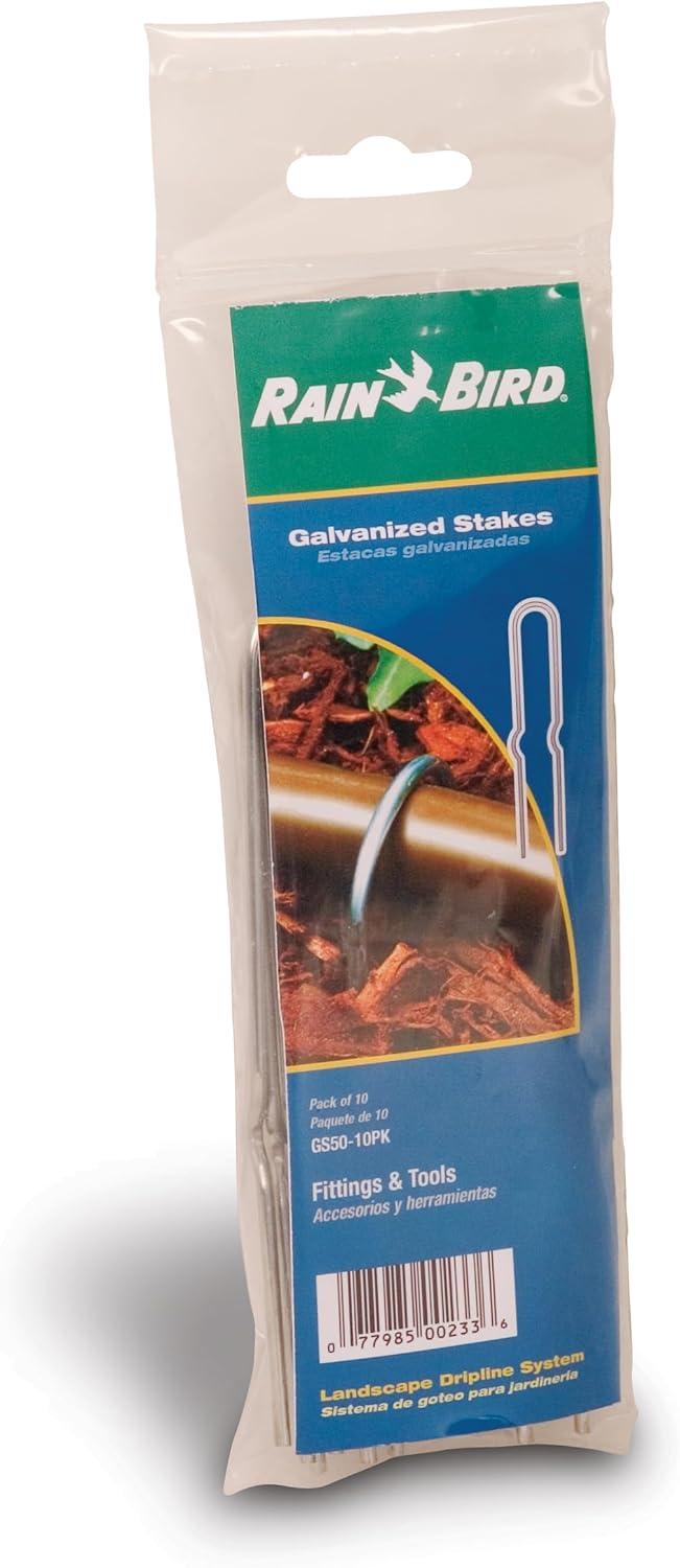 6-inch Galvanized Steel Drip Irrigation Stakes, 10-Pack