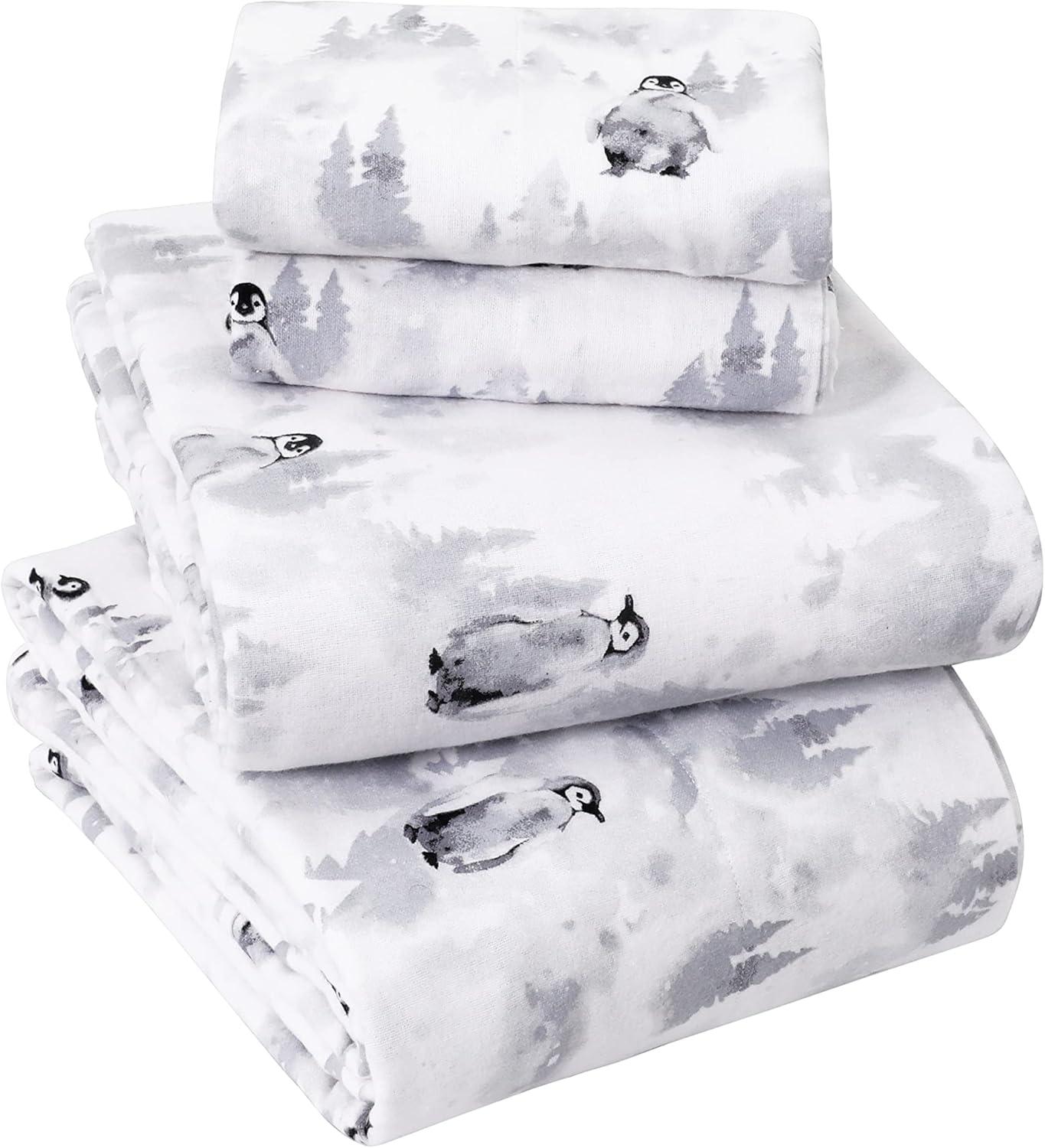 King Gray Cotton Flannel Deep Pocket Sheet Set