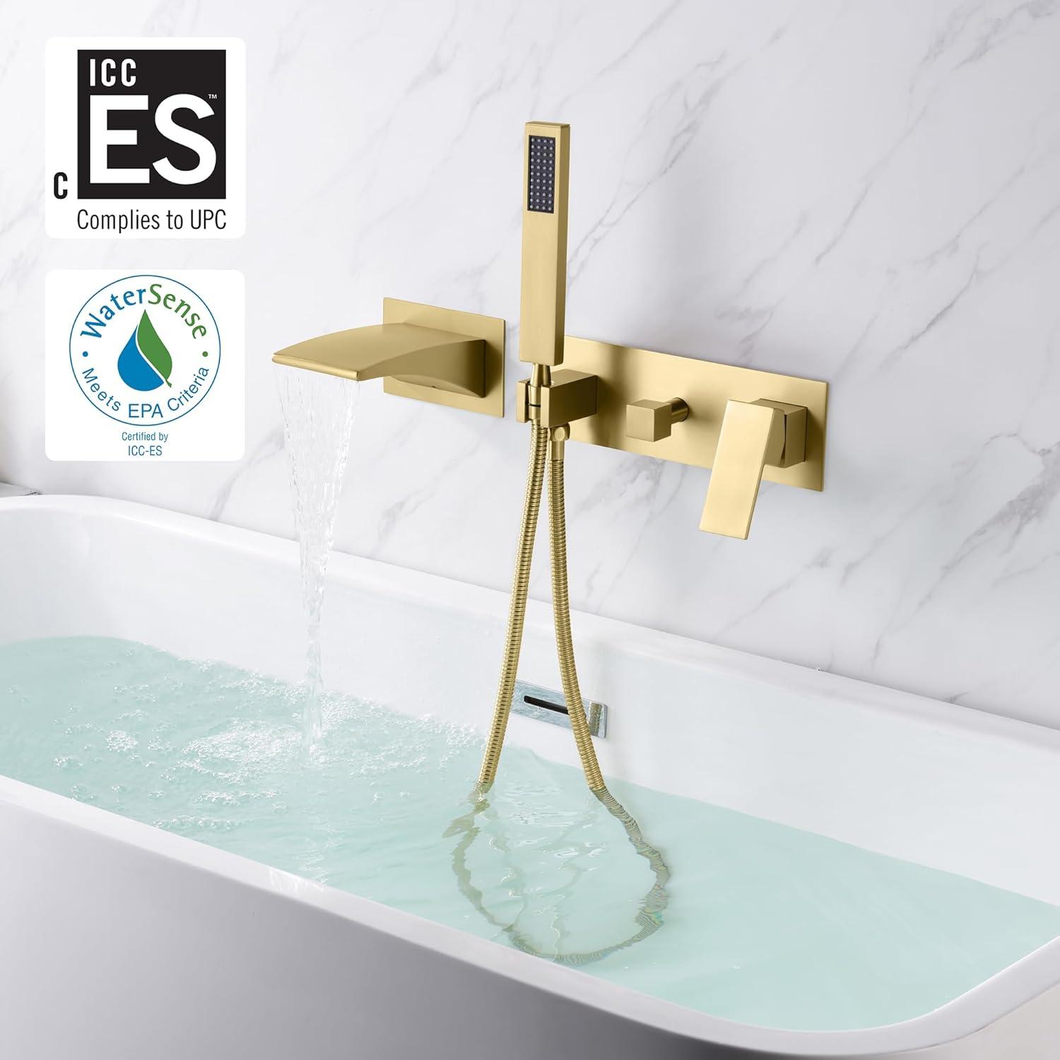 sumerain S2121BGW 1 Handle Bathroom Waterfall Faucet with Diverter
