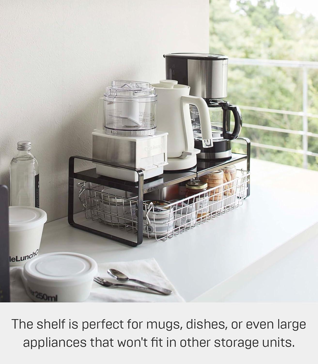 Yamazaki Home Yamazaki Home Steel Kitchen 2 Tiered Shelf Rack- Expandable Countertop Organizer For Kitchen, Steel