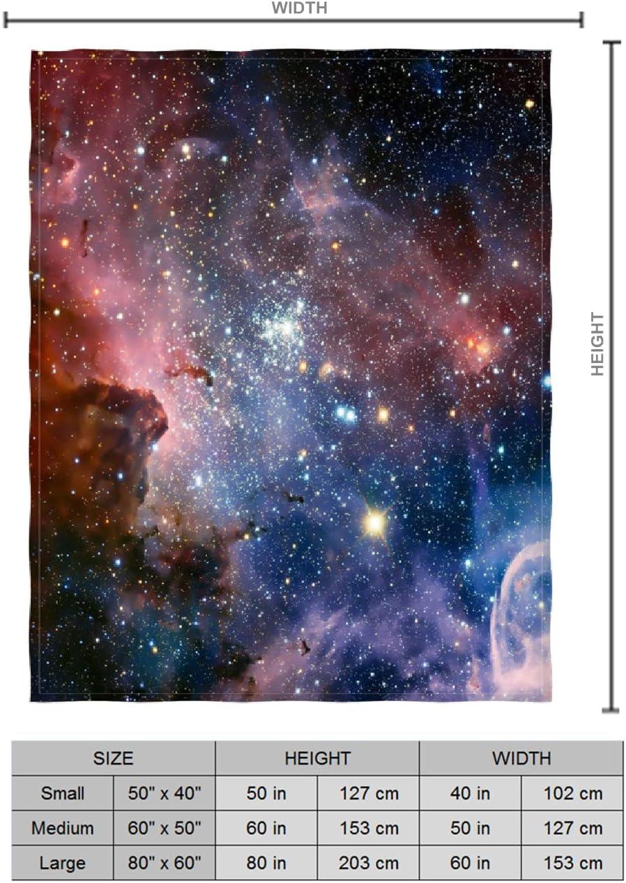 Space Throw Blanket, Galaxy Universe Star Fleece Blanket for Sofa Couch Chairs, 80 x 58 Inch, Colorful