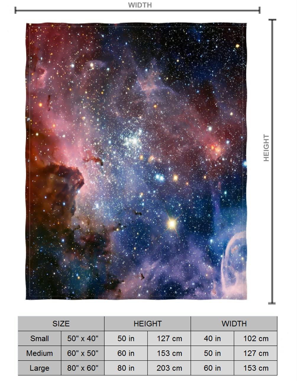 Space Throw Blanket, Galaxy Universe Star Fleece Blanket for Sofa Couch Chairs, 80 x 58 Inch, Colorful