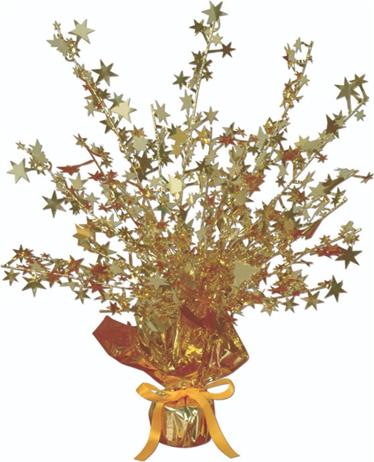 Beistle Star Gleam 'N Burst Centerpiece, 15", (2/Pkg) Gold