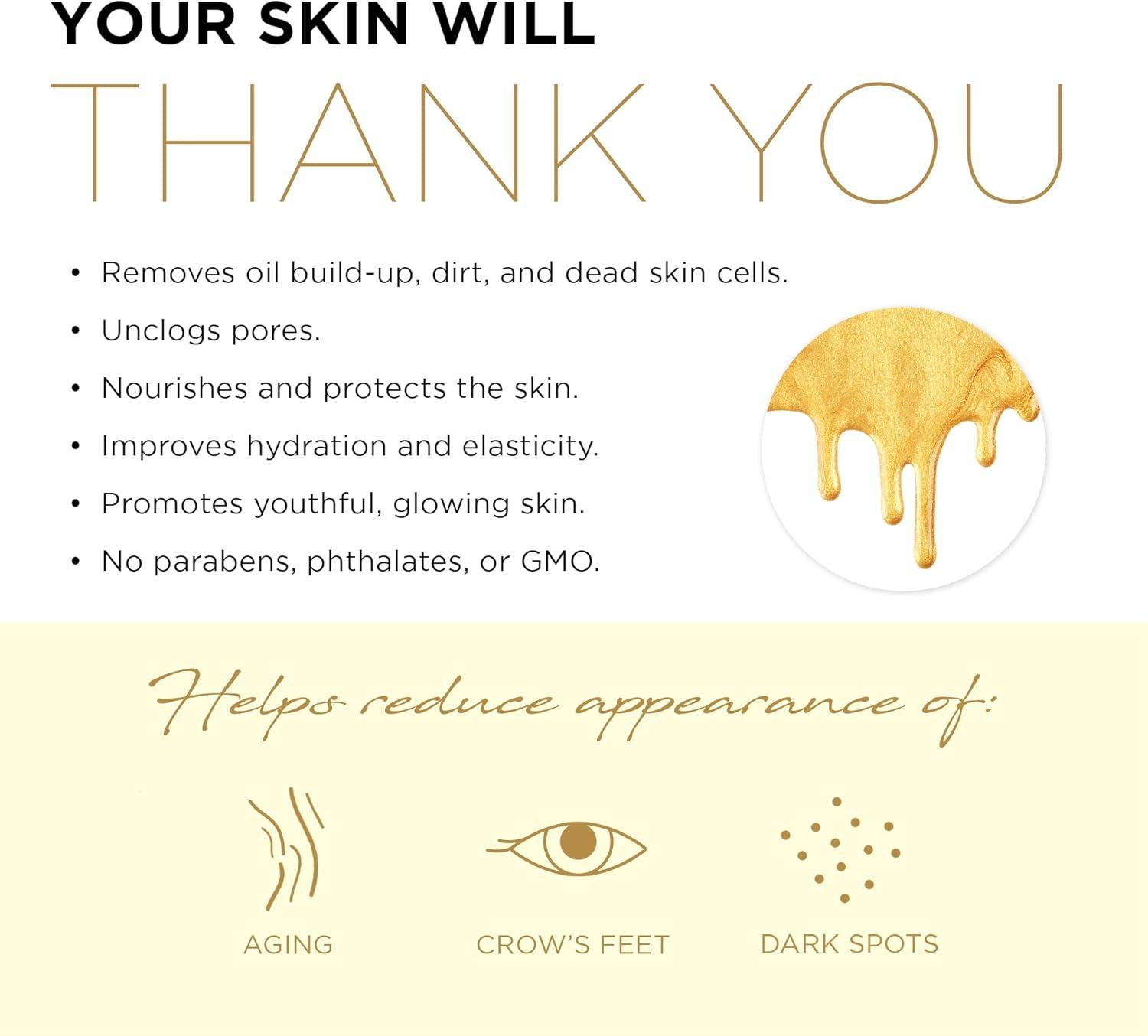 AZURE 24K Gold Firming Peel Off Face Mask- Anti Aging, Lifting, Illuminating & Revitalizing - Removes Blackheads, Dirt & Oils - With Hyaluronic Acid and Collagen - Skin Care Made in Korea - 150mL / 5.