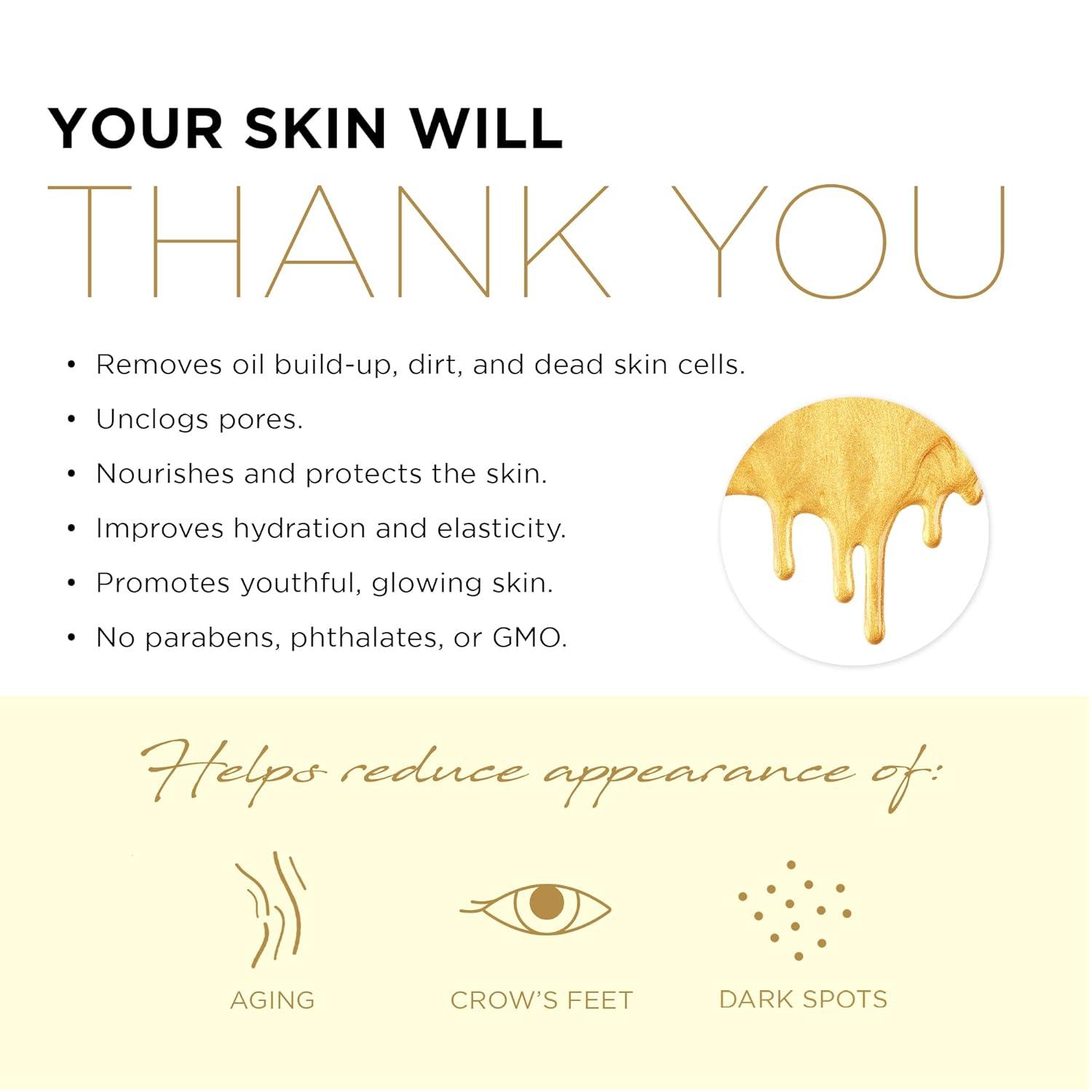 AZURE 24K Gold Firming Peel Off Face Mask- Anti Aging, Lifting, Illuminating & Revitalizing - Removes Blackheads, Dirt & Oils - With Hyaluronic Acid and Collagen - Skin Care Made in Korea - 150mL / 5.