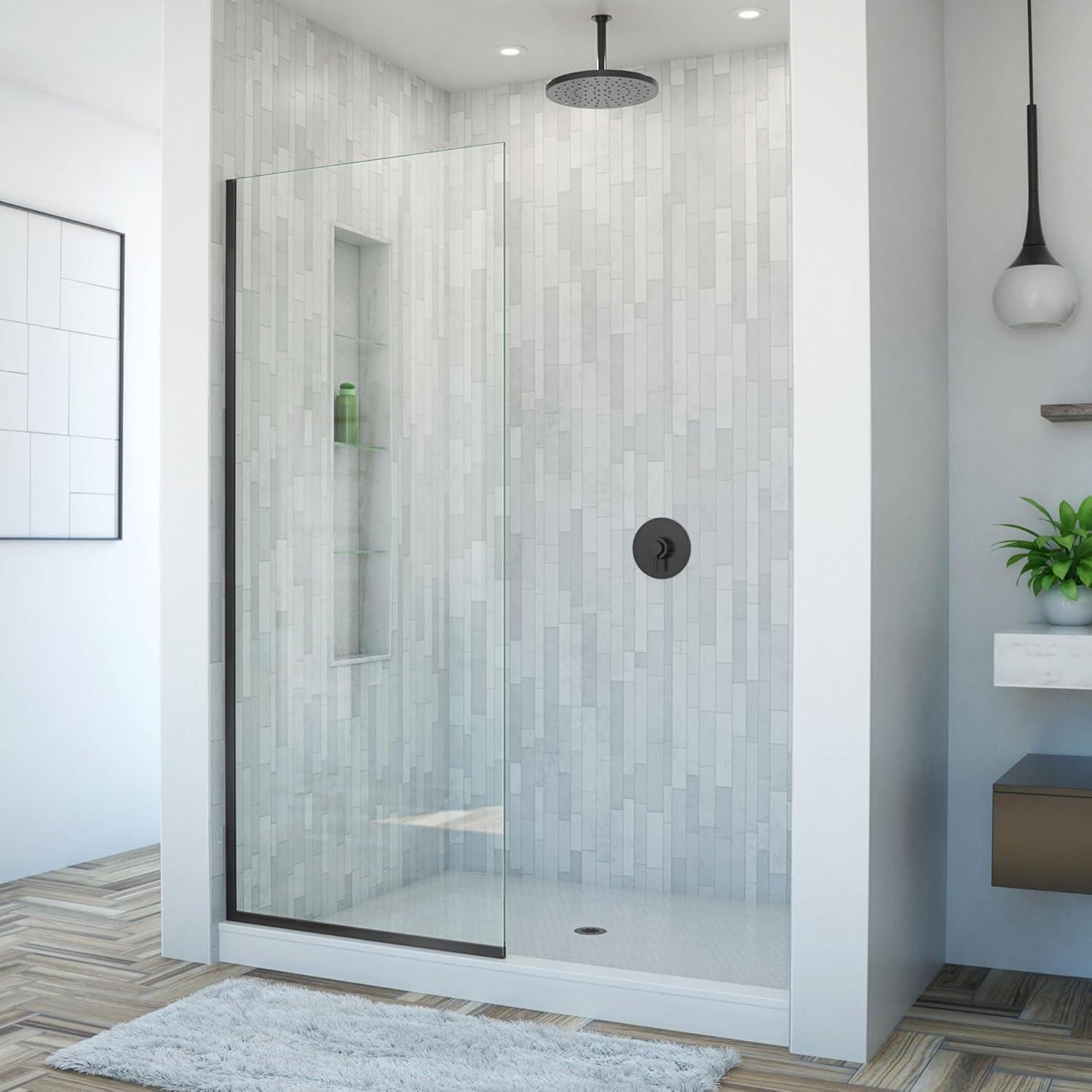 Linea 34" W x 72" H Frameless Fixed Glass Panel