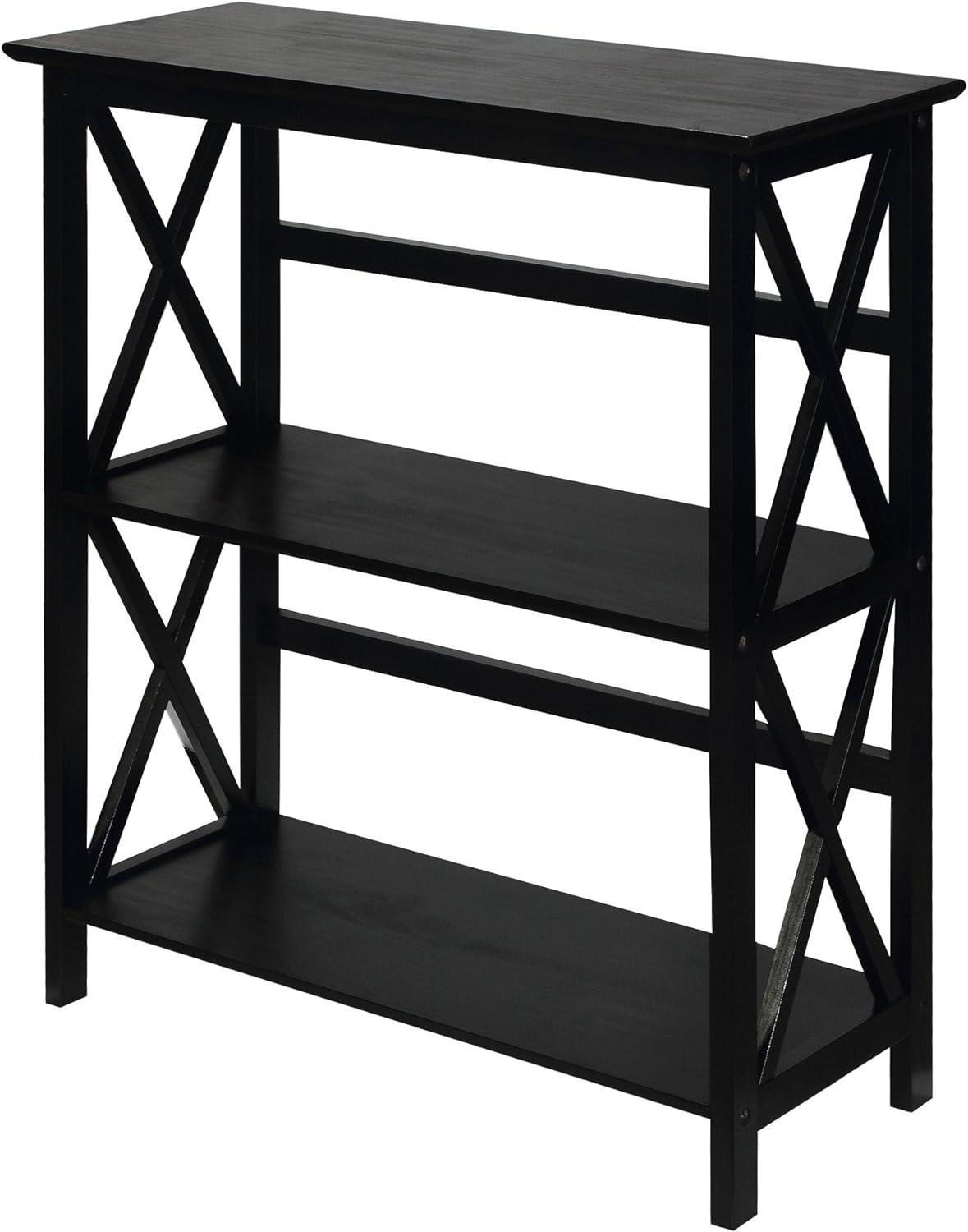 Montego 3-Shelf Bookcase-Black