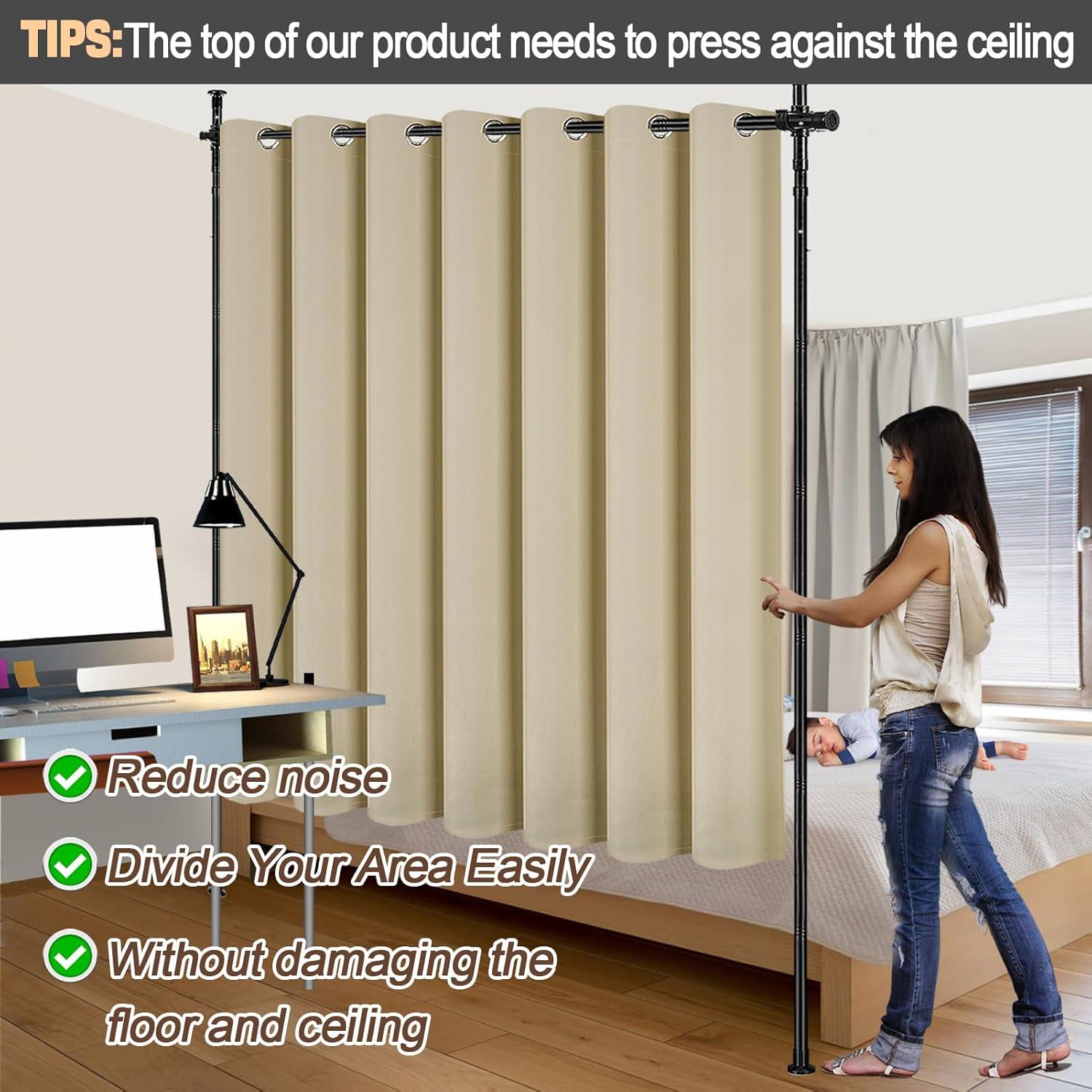 Blooming Room Divider Curtain And Rod Set