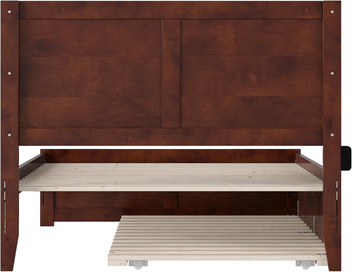 AFI Canyon Walnut Solid Wood Platform Bed with Matching Footboard & Twin-XL Trundle, King
