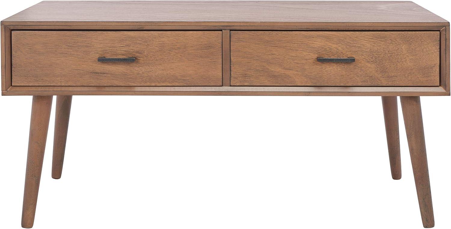 SAFAVIEH Mozart Mid-Century 2 Drawer Coffee Table, Brown