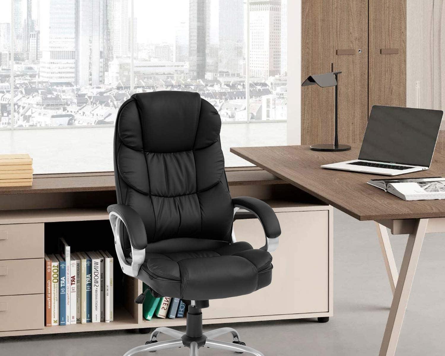 Black High Back Leather Executive Swivel Office Chair