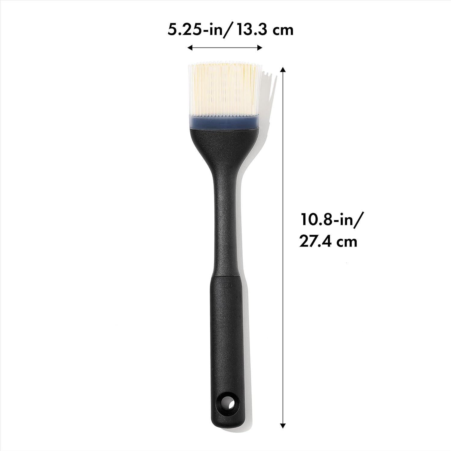 Large Black Silicone Basting Brush with Ergonomic Handle