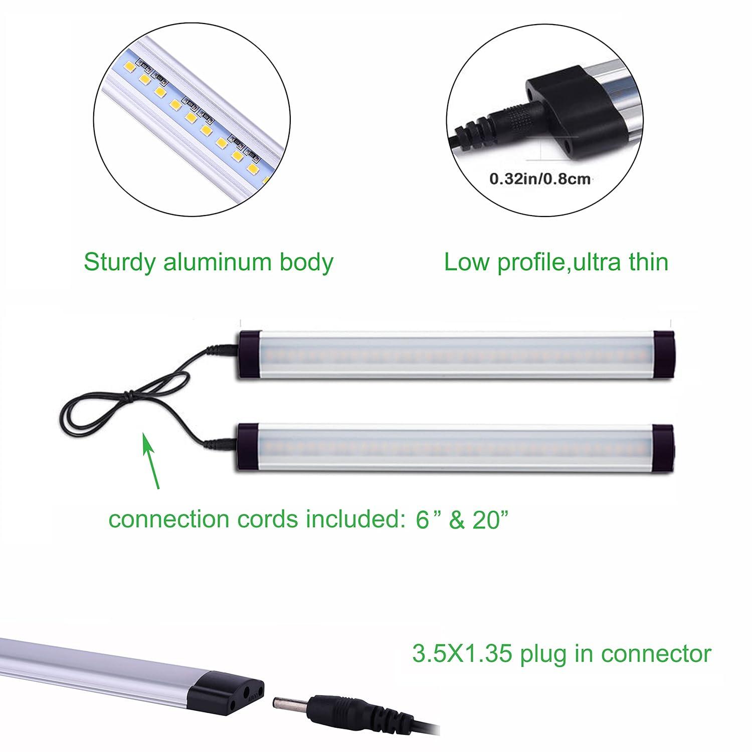 ANTOTEN LED Under Cabinet Lighting Kit - 6 Panel Rigid Bar with Dimmable Switch