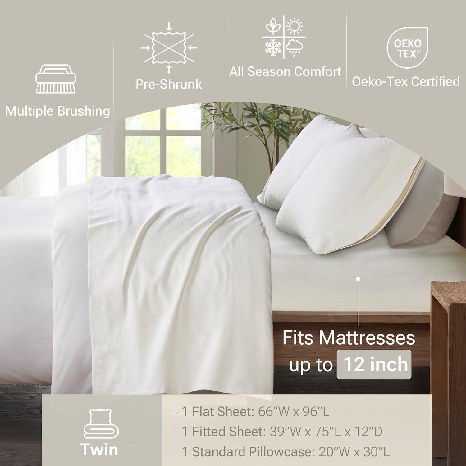 Madison Park Cozy Flannel 100% Cotton Sheet Set