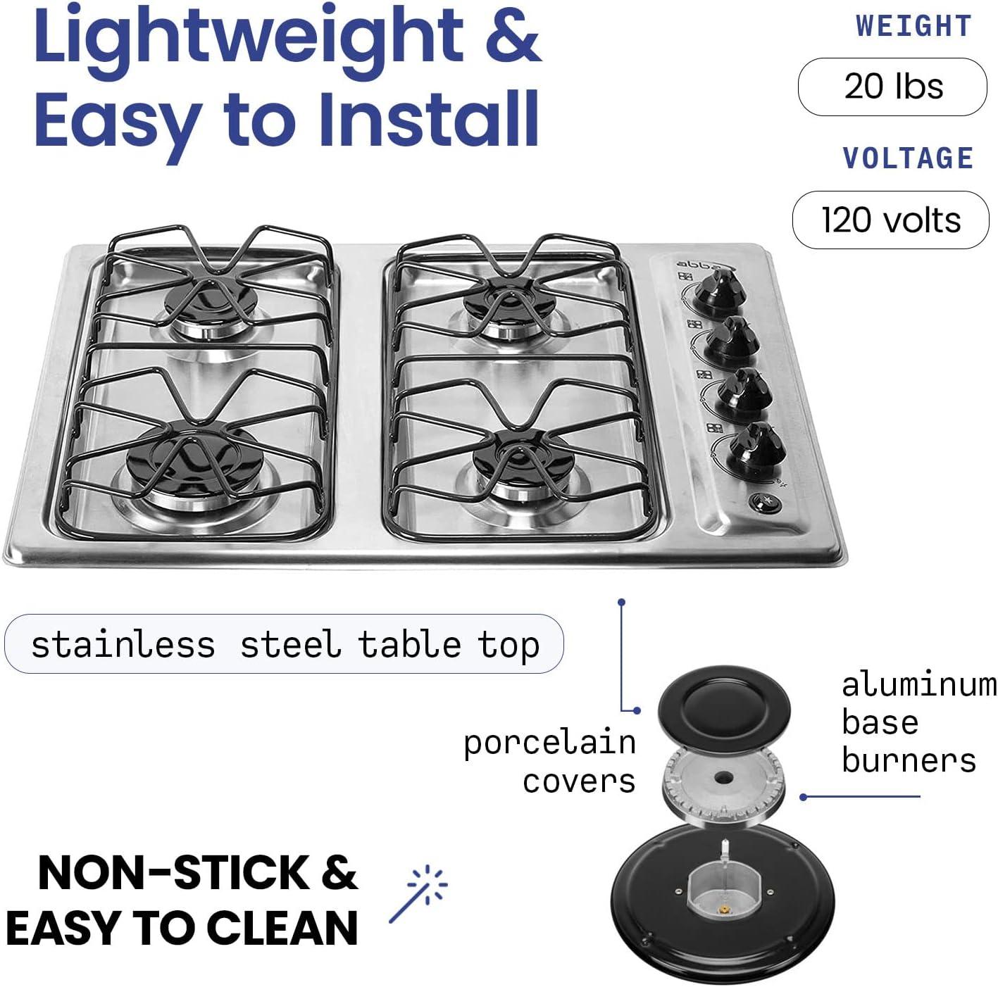 24-in Stainless Steel Gas Cooktop