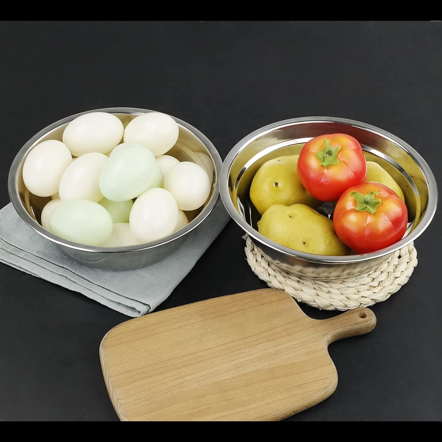 4-Pack Stainless Steel Mixing Bowls/Metal Prep Bowls, Salad Serving Bowl Set