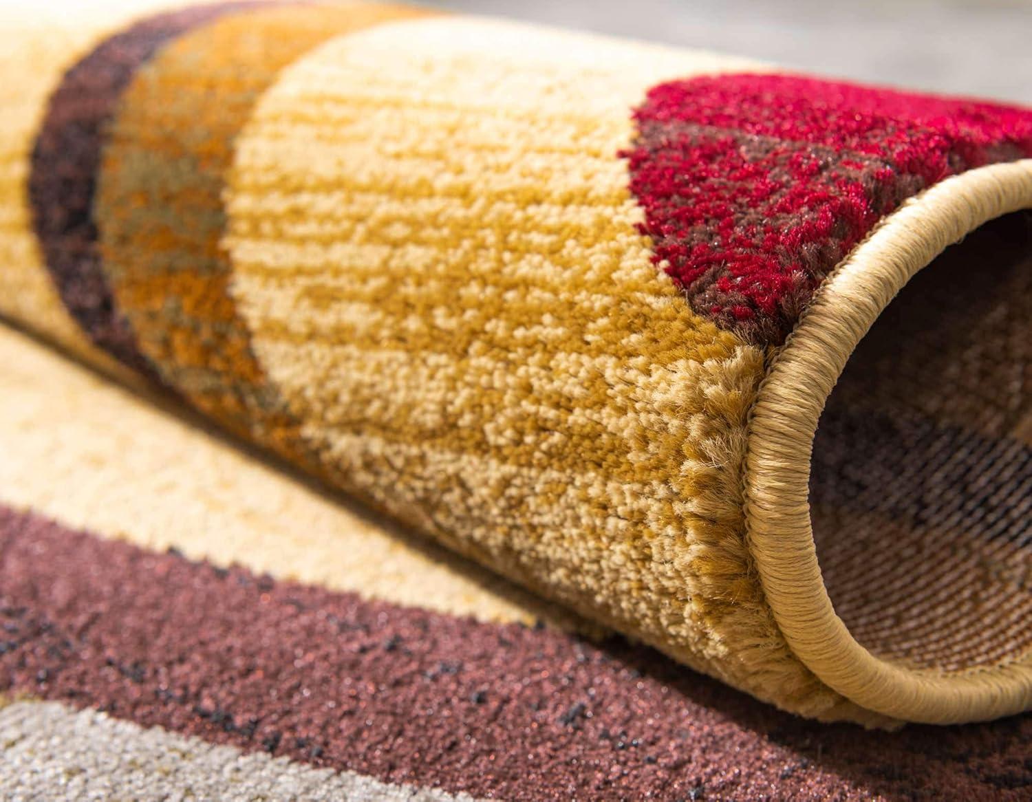 Unique Loom Barista Collection Area Rug - Kona (7' 10" x 10' Rectangle Beige/Black)