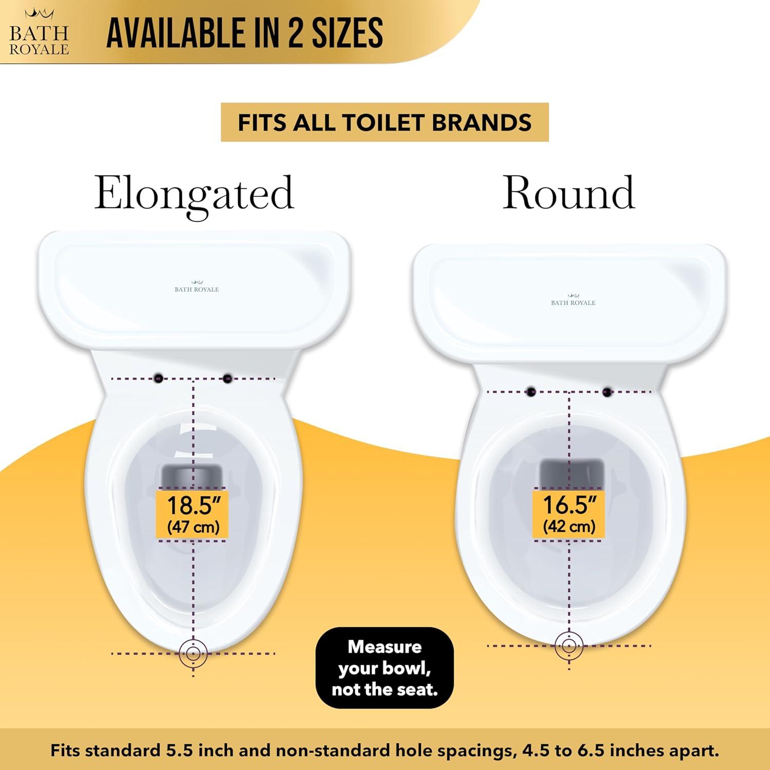 Elongated Toilet Seat BR501-01 Quiet Close, Stain-Resistant and Easy to Keep Clean, Heavy Duty, Fits All Toilet Brands, Executive Series -Biscuit/Linen
