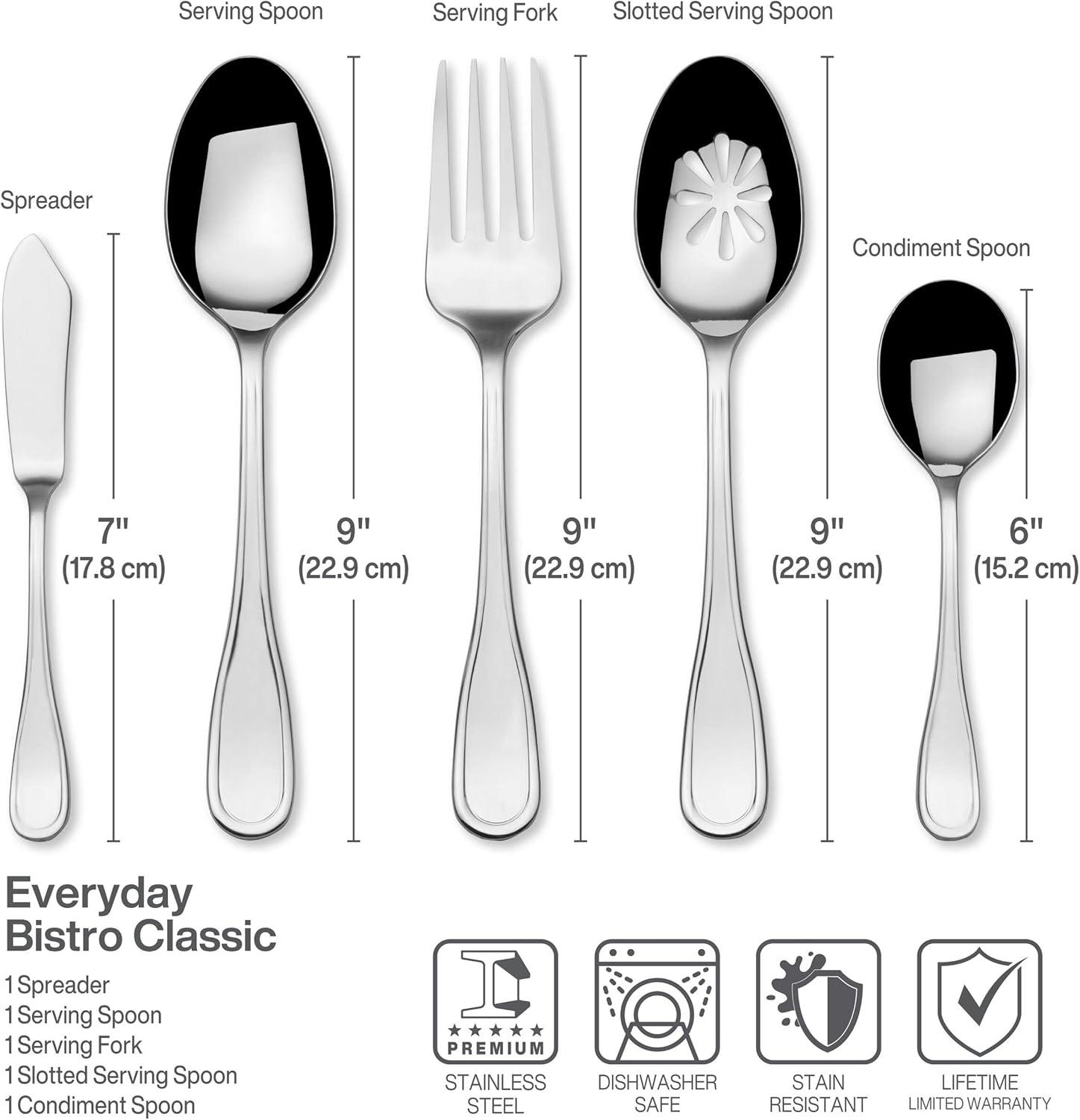 Fitz and Floyd Fitz and Floyd Everyday Bistro Classic Silverware 45piece service for eight, Gray