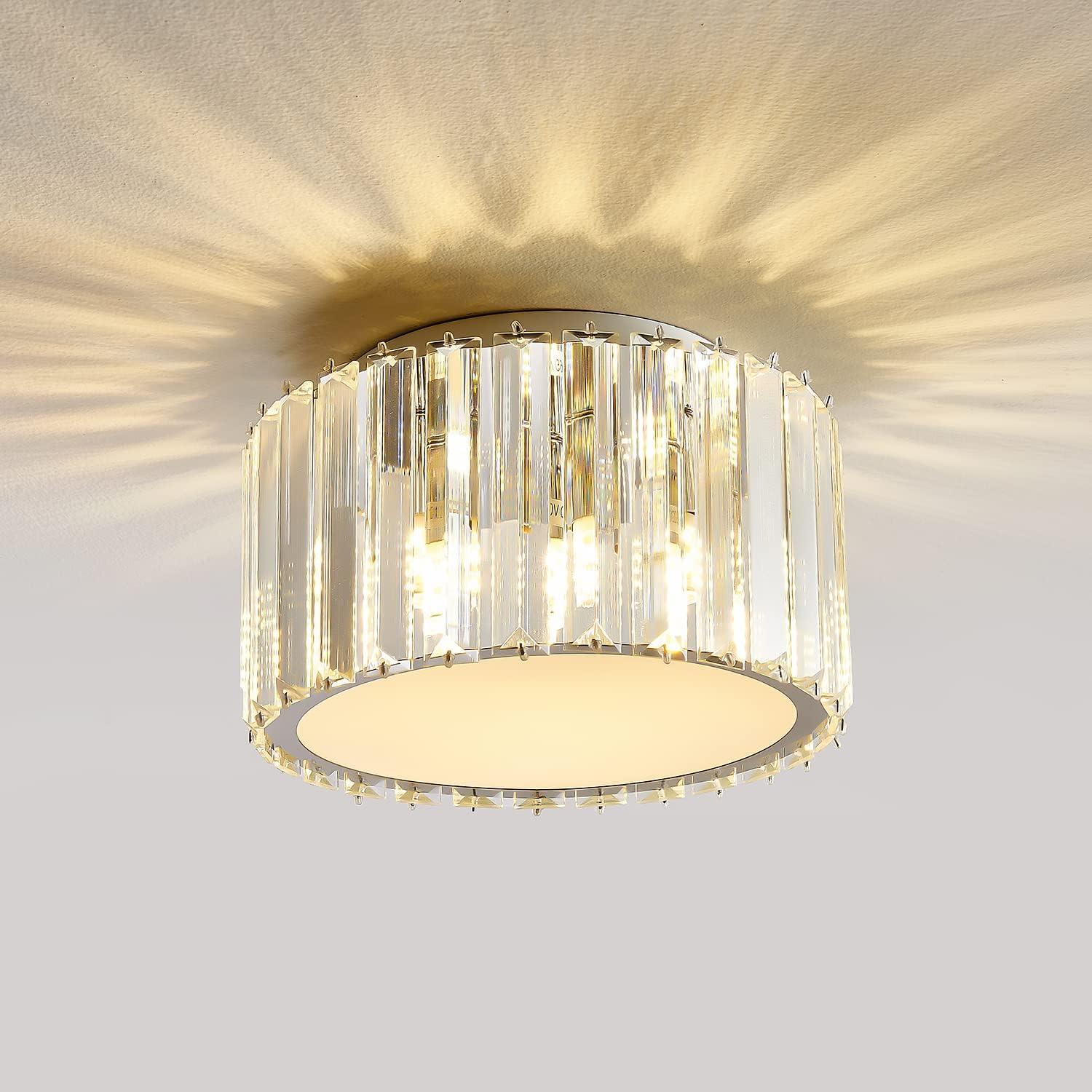 Mini Crystal Flush Mount Ceiling Light Fixture