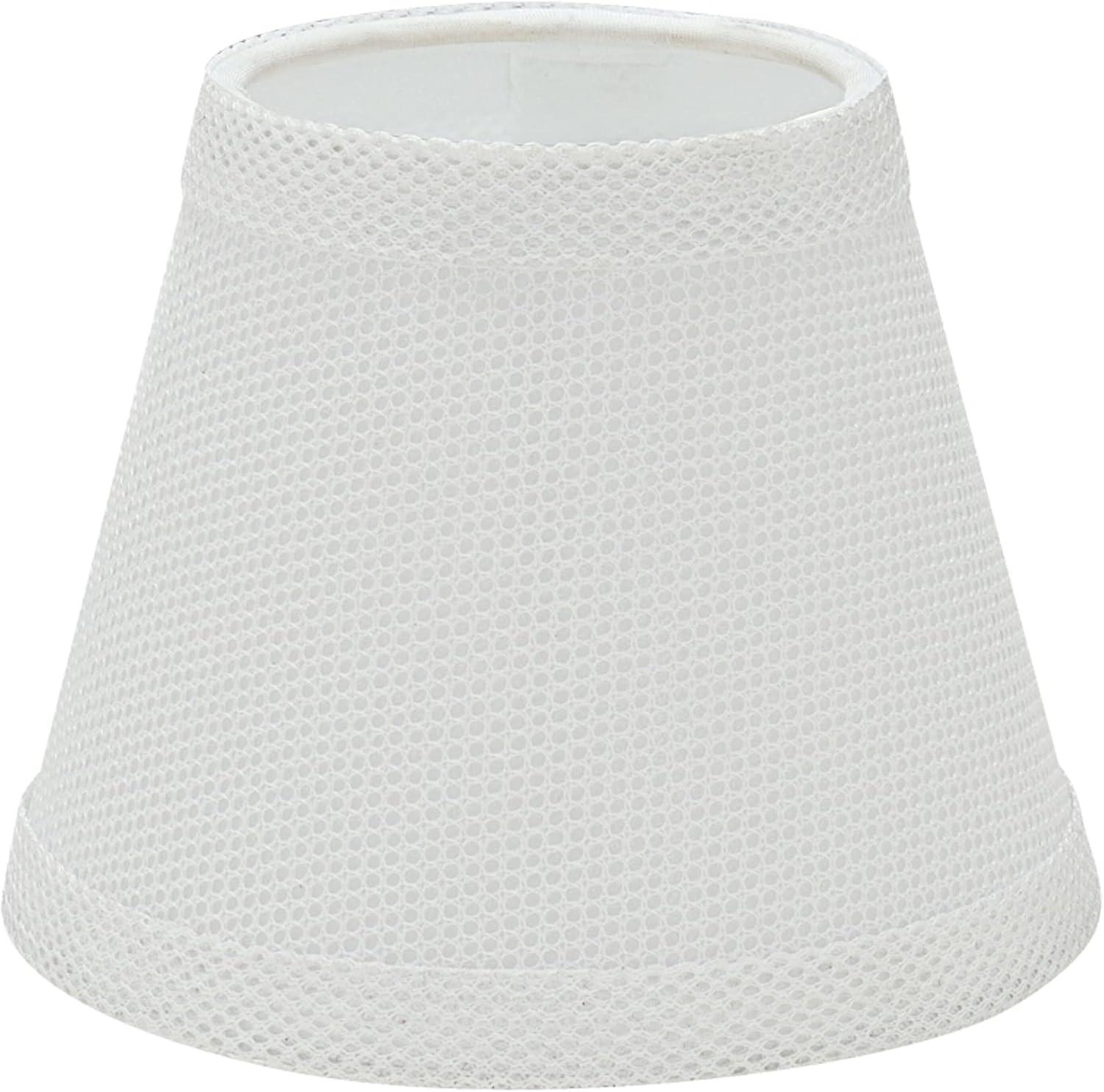 Aspen Creative 32066-2 Small Hardback Empire Shape Chandelier Clip-On Lamp Shade Set (2 Pack), Transitional Design in White, 5" bottom width (3" x 5" x 4")