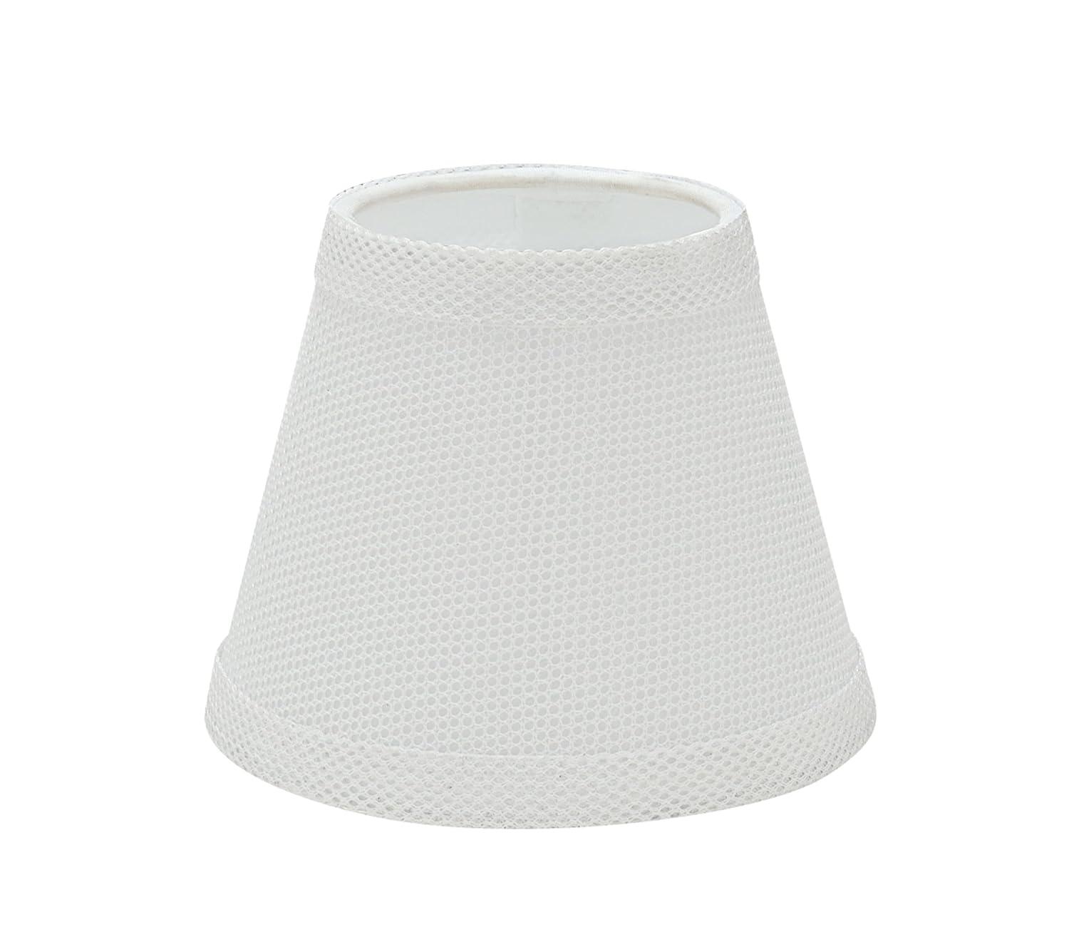 Aspen Creative 32066-2 Small Hardback Empire Shape Chandelier Clip-On Lamp Shade Set (2 Pack), Transitional Design in White, 5" bottom width (3" x 5" x 4")