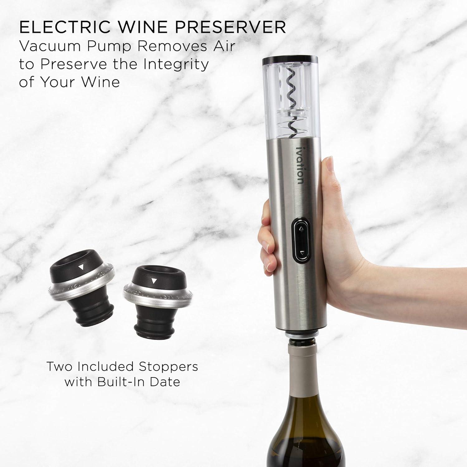 Ivation 6-Piece Electric Wine Opener Set, Deluxe Wine Opener Gift Set